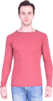 

SAHAS Solid Men's Round Neck Red T-Shirt