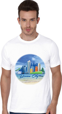

Trendster Printed Men's Round Neck White T-Shirt