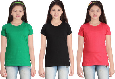 

FabTag - Sini Mini Girls Solid T Shirt(Multicolor