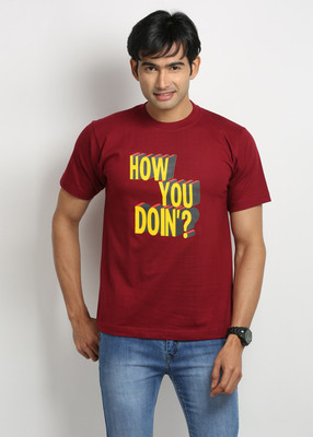 

Weardo Printed Men's Round Neck Maroon T-Shirt