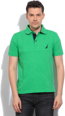

Nautica Solid Men's Polo Neck Green T-Shirt, Jade green