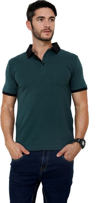 

Rigo Solid Men's Polo Neck Green T-Shirt