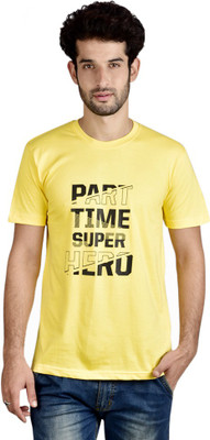 

Menlo Graphic Print Men's Round Neck Yellow T-Shirt