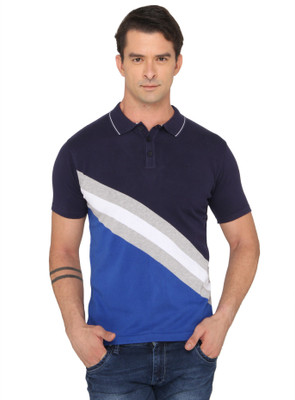 

Donear NXG Solid Men's Polo Neck Blue T-Shirt