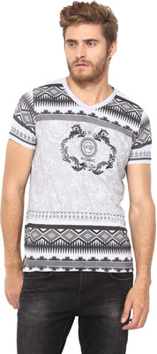 

Fritzberg Printed Men's Round Neck Grey T-Shirt, Grey melange