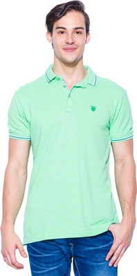 

Mufti Solid Men's Polo Neck Green T-Shirt