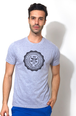 

Smugglerz Inc. Graphic Print Men's Round Neck Grey T-Shirt, Grey melange