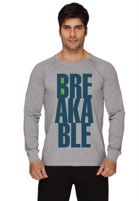 

SayItLoud Graphic Print Men's Round Neck Grey T-Shirt