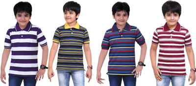 

Dongli Boys Striped T Shirt(Multicolor, Pack of 4)