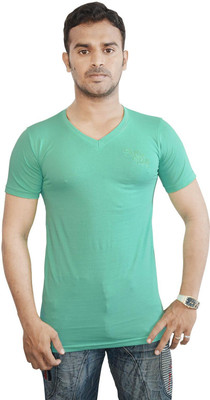 

Al-Harsha Trend Solid Men's V-neck Green T-Shirt