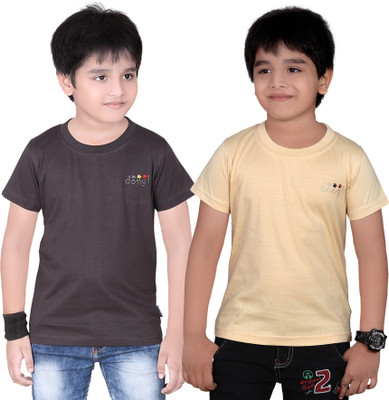 

FabTag - Dongli Boys Solid T Shirt(Grey, Pack of 2