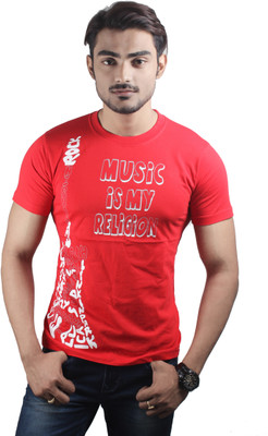 

Spur Printed Men's Round Neck Red T-Shirt