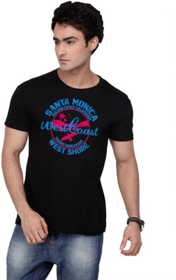 

Inkovy Graphic Print Men' Round Neck Black T-Shirt