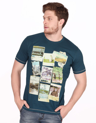 

Fritzberg Graphic Print Men's Round Neck Blue T-Shirt