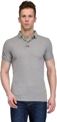 

Tailor Craft Solid Men's Polo Neck Grey T-Shirt