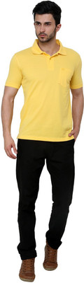 

Cotton County Premium Solid Men's Flap Collar Neck Yellow T-Shirt