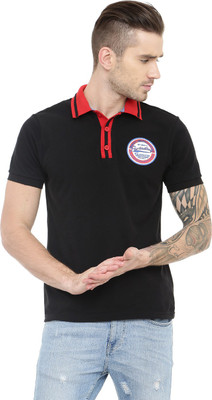 

Gritstones Solid Men' Polo Neck Black T-Shirt, Black27
