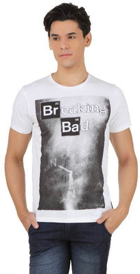 

Breaking Bad Printed Men' Round Neck White, Black T-Shirt