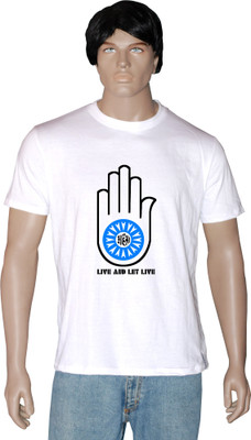 

Tshirt.in Graphic Print Men' Round Neck White T-Shirt, Pearl white