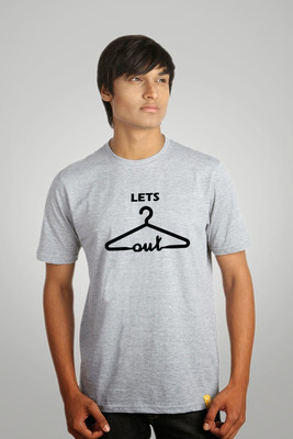 

Campus Sutra Printed Men Round Neck Grey T-Shirt