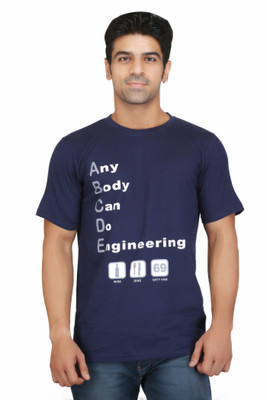 

Crazeis Printed Men's Round Neck Blue T-Shirt