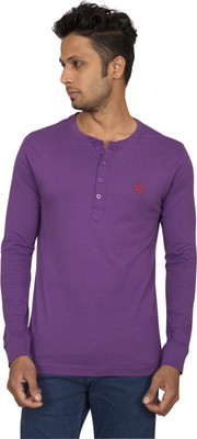 

Red Line Solid Men's Henley Purple T-Shirt, Imperial purple