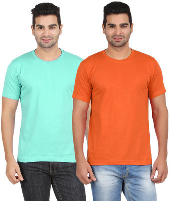 

Gallop Solid Men' Round Neck Multicolor T-Shirt(Pack of 2