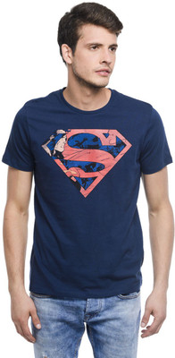 

Superman Printed Men' Round Neck Blue T-Shirt, Dress blue
