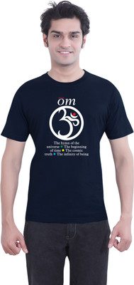 

Tantra Graphic Print Men's Round Neck Dark Blue T-Shirt, Navy blue