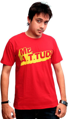 

Swadesi Stuff Printed Men's Round Neck Red, Yellow T-Shirt