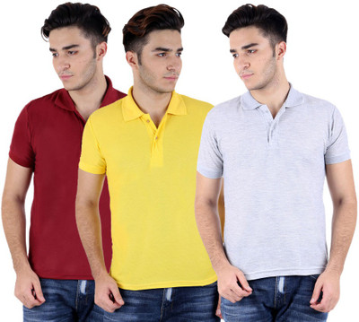 

Sanvi Traders Solid Men Polo Neck Multicolor T-Shirt(Pack of 3