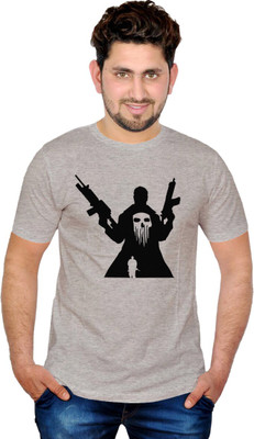 

INKIT Graphic Print Men's Round Neck Grey T-Shirt