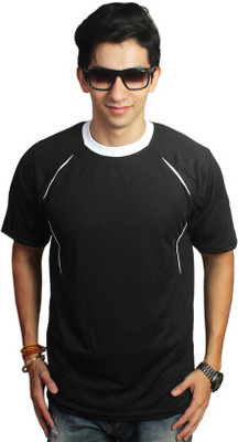 

EPG Solid Men's Round Neck Black T-Shirt