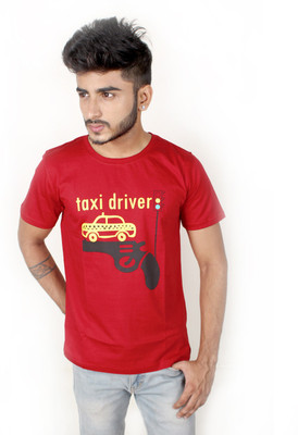 

Boton Printed Men' Round Neck Red T-Shirt