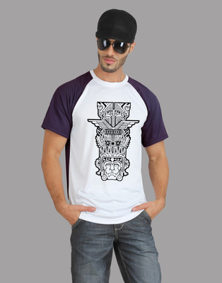 

Trionic Printed Men's Round Neck Purple T-Shirt, Deep purple