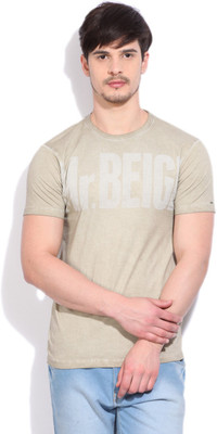 

Pepe Jeans Printed Men's Round Neck Beige T-Shirt