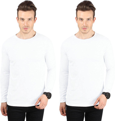 

SayItLoud Solid Men' Round Neck White T-Shirt(Pack of 2