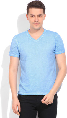 

Lee Solid Men's V-neck Blue T-Shirt, Placid blue