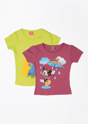 

Disney Princess Girls Printed T Shirt(Green, Fuschia pink/kiwi green