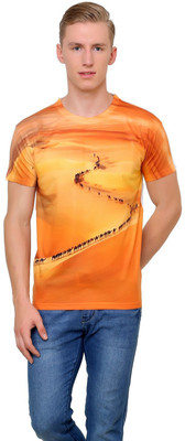 

Can Can Graphic Print Men's Round Neck Multicolor T-Shirt, White