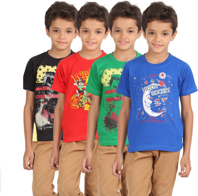 

Lyril Boys Printed T Shirt(Multicolor, Pack of 4