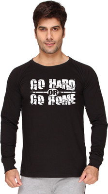 

SayItLoud Printed Men' Round Neck Black T-Shirt