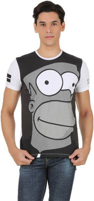 

Simpsons Printed Men's Round Neck White, Black, Grey T-Shirt
