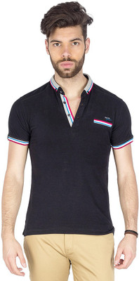 

Mufti Solid Men's Henley Black T-Shirt