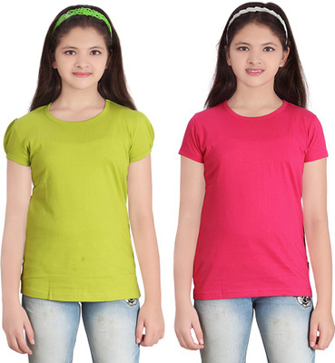

FabTag - Sini Mini Girls Solid T Shirt(Multicolor