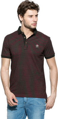 

Mufti Self Design Men's Polo Neck Black T-Shirt