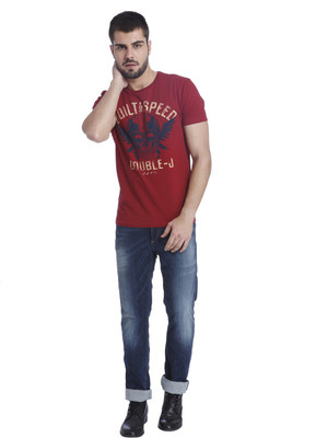 

Jack & Jones Printed Men's Round Neck Red T-Shirt, Baked apple