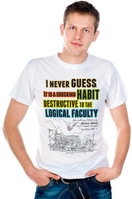 

6th Cross Graphic Print Men's Round Neck White T-Shirt