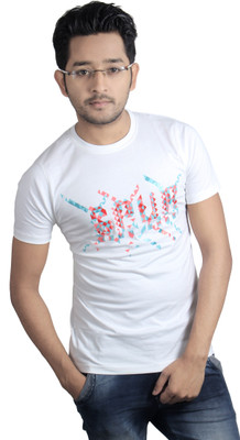 

Spur Printed Men's Round Neck White T-Shirt
