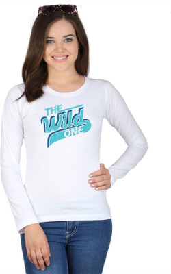 

SayItLoud Printed Women' Round Neck White T-Shirt